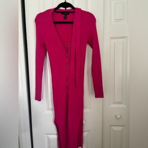Forever 21 Pink Long Sleeve Bodycon Dress